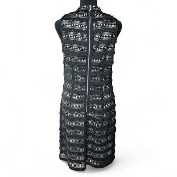 J. Crew Black Embroidered Fringe Sheath Dress Summer Office Business Casual Sz 8 - Picture 5 of 15